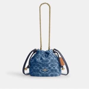 NWT Coach Denim Mini Bucket Bag
